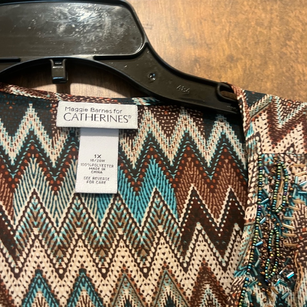 Catherines Brown and Blue Zigzag Tunic